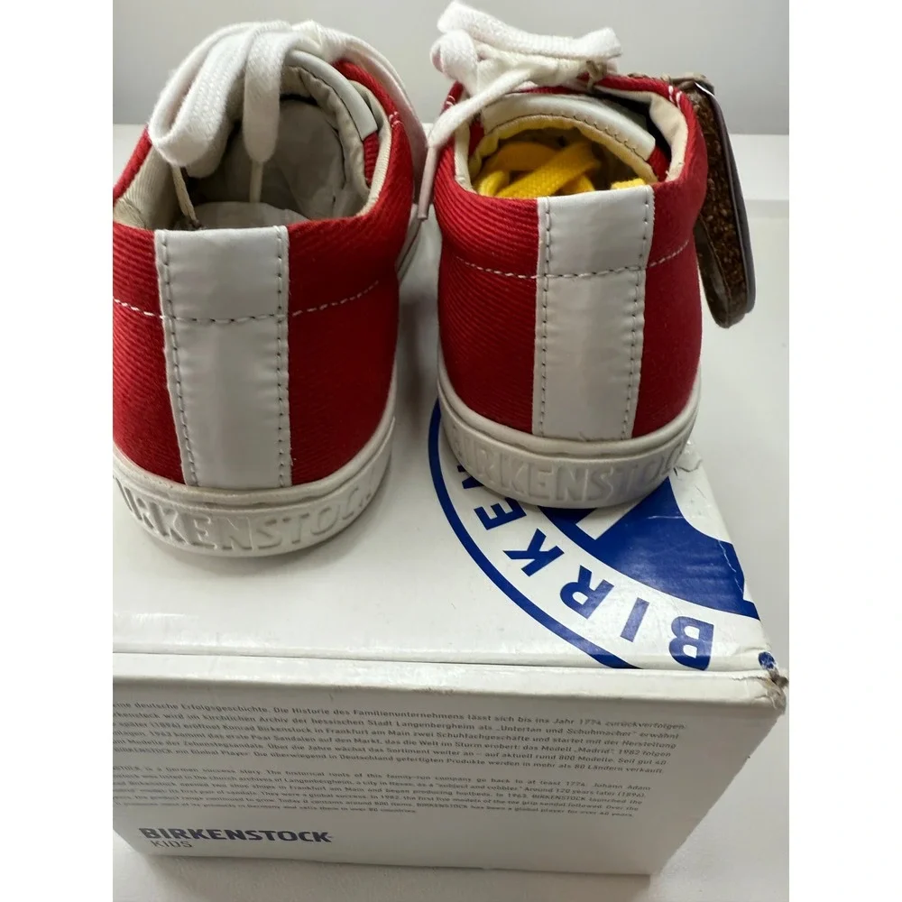 Birkenstock Arran Kids Red Canvas Low Top Sneakers Toddler 13‎ US 31 Euro NWB